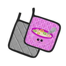 Load image into Gallery viewer, Pink Bowl of Cereal Pot Holders - Set of 2 - Heat-Resistant Kitchen Essentials BB7163PTHD