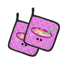 Load image into Gallery viewer, Pink Bowl of Cereal Pot Holders - Set of 2 - Heat-Resistant Kitchen Essentials BB7163PTHD