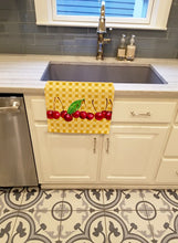 Load image into Gallery viewer, Cherries on Basketweave Kitchen Towel – Artistic Dish Towel for Everyday Use BB7168KTWL