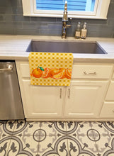Load image into Gallery viewer, Oranges on Basketweave Kitchen Towel – Artistic Dish Towel for Everyday Use BB7177KTWL