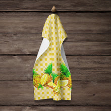 Load image into Gallery viewer, Pineapples on Basketweave Kitchen Towel – Artistic Dish Towel for Everyday Use BB7180KTWL