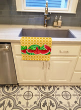 Load image into Gallery viewer, Watermelon on Basketweave Kitchen Towel – Artistic Dish Towel for Everyday Use BB7183KTWL