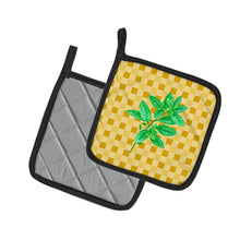 Load image into Gallery viewer, Basil on Basketweave Pot Holders - Set of 2 - Heat-Resistant Kitchen Essentials BB7184PTHD