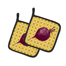 Load image into Gallery viewer, Beet Root on Basketweave Pot Holders - Set of 2 - Heat-Resistant Kitchen Essentials BB7185PTHD