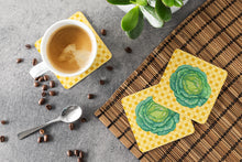 Load image into Gallery viewer, Cabbage on Basketweave Foam Coaster  BB7187FC