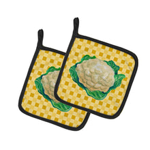 Load image into Gallery viewer, Cauliflower on Basketweave Pot Holders - Set of 2 - Heat-Resistant Kitchen Essentials BB7190PTHD
