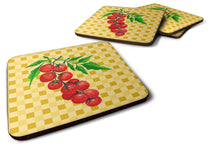 Load image into Gallery viewer, Cherry Tomato on Basketweave Foam Coaster  BB7194FC