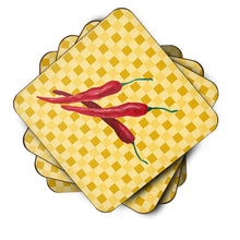 Load image into Gallery viewer, Chili Peppers on Basketweave Foam Coaster  BB7195FC