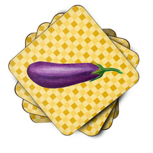 Load image into Gallery viewer, Eggplant on Basketweave Foam Coaster  BB7200FC