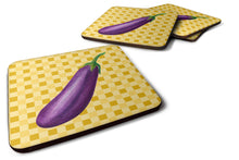 Load image into Gallery viewer, Eggplant on Basketweave Foam Coaster  BB7200FC