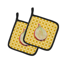 Load image into Gallery viewer, Onion on Basketweave Pot Holders - Set of 2 - Heat-Resistant Kitchen Essentials BB7205PTHD