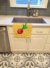 Load image into Gallery viewer, Radish on Basketweave Kitchen Towel – Artistic Dish Towel for Everyday Use BB7210KTWL