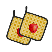 Load image into Gallery viewer, Whole Apple on Basketweave Pot Holders - Set of 2 - Heat-Resistant Kitchen Essentials BB7217PTHD
