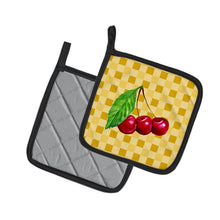 Load image into Gallery viewer, Cherries on Basketweave Pot Holders - Set of 2 - Heat-Resistant Kitchen Essentials BB7224PTHD