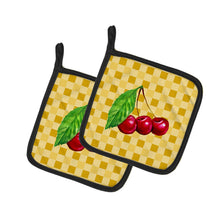 Load image into Gallery viewer, Cherries on Basketweave Pot Holders - Set of 2 - Heat-Resistant Kitchen Essentials BB7224PTHD