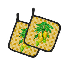 Load image into Gallery viewer, Mangos on Branch on Basketweave Pot Holders - Set of 2 - Heat-Resistant Kitchen Essentials BB7232PTHD