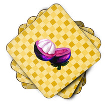 Load image into Gallery viewer, Mangosteen Sliced on Basketweave Foam Coaster  BB7235FC