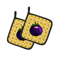 Load image into Gallery viewer, Mangosteen on Basketweave Pot Holders - Set of 2 - Heat-Resistant Kitchen Essentials BB7236PTHD