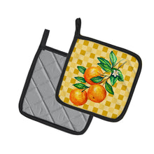Load image into Gallery viewer, Oranges on Branch on Basketweave Pot Holders - Set of 2 - Heat-Resistant Kitchen Essentials BB7238PTHD