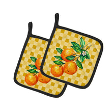 Load image into Gallery viewer, Oranges on Branch on Basketweave Pot Holders - Set of 2 - Heat-Resistant Kitchen Essentials BB7238PTHD