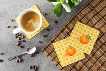 Load image into Gallery viewer, Oranges and Slice on Basketweave Foam Coaster  BB7239FC