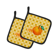 Load image into Gallery viewer, Oranges and Slice on Basketweave Pot Holders - Set of 2 - Heat-Resistant Kitchen Essentials BB7239PTHD