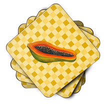 Load image into Gallery viewer, Sliced Papaya on Basketweave Foam Coaster  BB7242FC