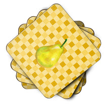 Load image into Gallery viewer, Whole Pear on Basketweave Foam Coaster  BB7243FC