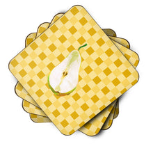 Load image into Gallery viewer, Sliced Pear on Basketweave Foam Coaster  BB7244FC