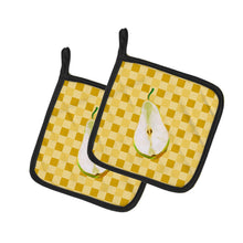 Load image into Gallery viewer, Sliced Pear on Basketweave Pot Holders - Set of 2 - Heat-Resistant Kitchen Essentials BB7244PTHD