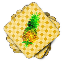Load image into Gallery viewer, Whole Pineapple on Basketweave Foam Coaster  BB7245FC