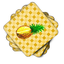 Load image into Gallery viewer, Whole Pineapple Cut on Basketweave Foam Coaster  BB7247FC