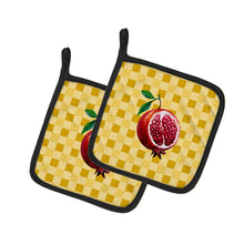 Load image into Gallery viewer, Sliced Pomegranate on Basketweave Pot Holders - Set of 2 - Heat-Resistant Kitchen Essentials BB7250PTHD
