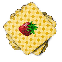 Load image into Gallery viewer, Strawberry on Basketweave Foam Coaster  BB7251FC