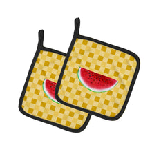 Load image into Gallery viewer, Sliced Watermelon on Basketweave Pot Holders - Set of 2 - Heat-Resistant Kitchen Essentials BB7253PTHD