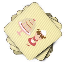 Load image into Gallery viewer, Cake Baker Brunette Yellow Foam Coaster  BB7255FC