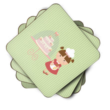 Load image into Gallery viewer, Cake Baker Brunette Green Foam Coaster  BB7256FC