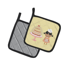 Load image into Gallery viewer, Cake Baker African American Yellow Pot Holders - Set of 2 - Heat-Resistant Kitchen Essentials BB7258PTHD