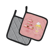 Load image into Gallery viewer, Cupcake Baker Blonde Pink Pot Holders - Set of 2 - Heat-Resistant Kitchen Essentials BB7260PTHD