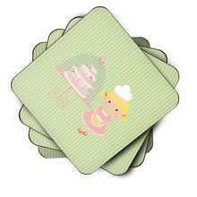 Load image into Gallery viewer, Cake Baker Blonde Green Foam Coaster  BB7262FC
