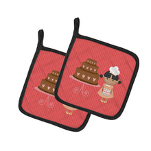 Load image into Gallery viewer, Valentine's Cake Baker African American Pot Holders - Set of 2 - Heat-Resistant Kitchen Essentials BB7264PTHD