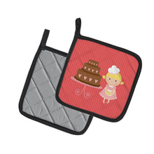 Load image into Gallery viewer, Valentine's Cake Baker Blonde Pot Holders - Set of 2 - Heat-Resistant Kitchen Essentials BB7265PTHD