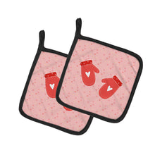Load image into Gallery viewer, Oven Mitts Pink Pot Holders - Set of 2 - Heat-Resistant Kitchen Essentials BB7267PTHD