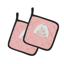 Load image into Gallery viewer, Decorative Cake 3 Tier Pink Pot Holders - Set of 2 - Heat-Resistant Kitchen Essentials BB7276PTHD