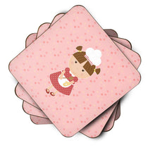 Load image into Gallery viewer, Baker Brunette on Pink Foam Coaster  BB7277FC