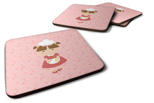 Load image into Gallery viewer, Baker Brunette on Pink Foam Coaster  BB7277FC
