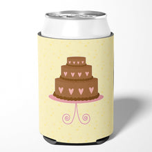 Load image into Gallery viewer, 3 Tier Heart Chocolate Cake on Yellow Can or Bottle Hugger BB7288CC