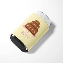 Load image into Gallery viewer, 3 Tier Heart Chocolate Cake on Yellow Can or Bottle Hugger BB7288CC