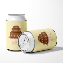 Load image into Gallery viewer, 3 Tier Heart Chocolate Cake on Yellow Can or Bottle Hugger BB7288CC