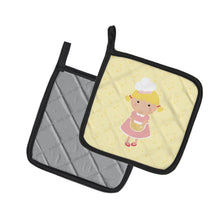 Load image into Gallery viewer, Blonde Baker on Yellow Pot Holders - Set of 2 - Heat-Resistant Kitchen Essentials BB7294PTHD